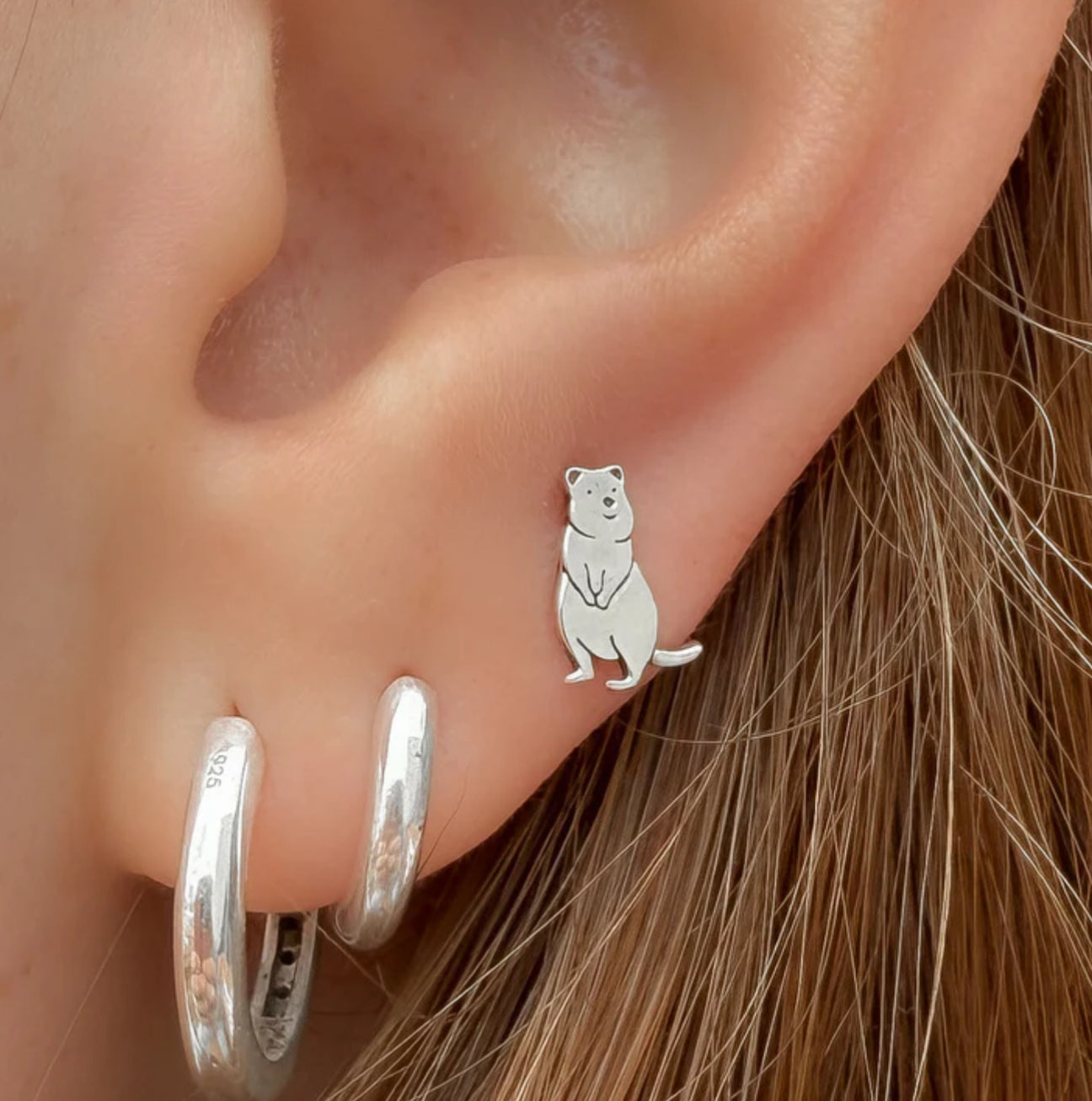 Quokka Studs Recycled Sterling Silver – Island Gypsy Rottnest