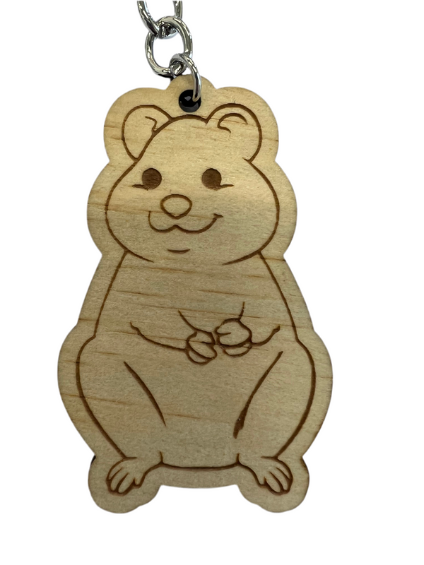 Wooden Quokka Keyring