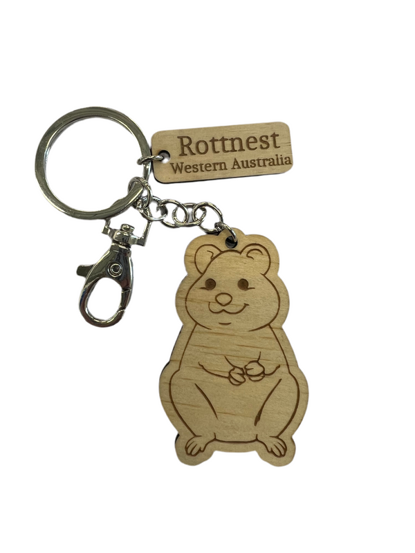 Wooden Quokka Keyring