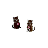 Rottnest Brown Quokka Studs with Heart