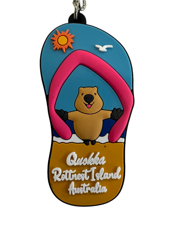 Quokka beach thong keychain
