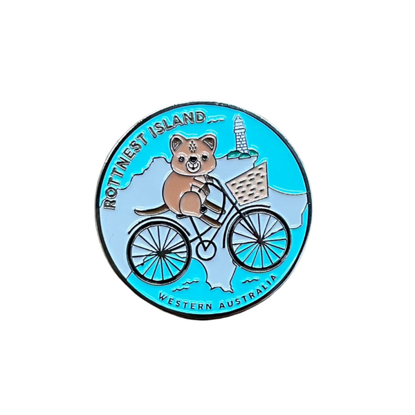 Quokka Bike Circle Hat Pin