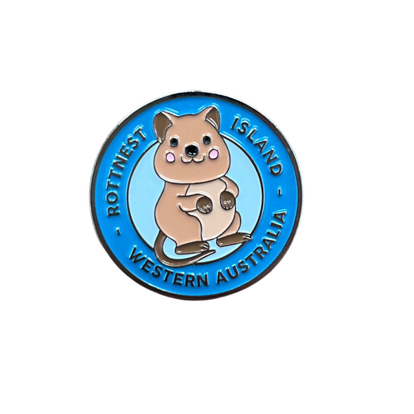 Quokka Blue Circle Hat Pin