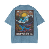 Jude - Rotto Regular acid washed tee (Blue Jeans)