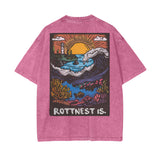 Jude - Rotto Regular acid wash tee (Rose Red)