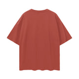 Jude - Rotto Panels Oversized Tee (Brick Red)