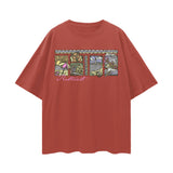 Jude - Rotto Panels Oversized Tee (Brick Red)