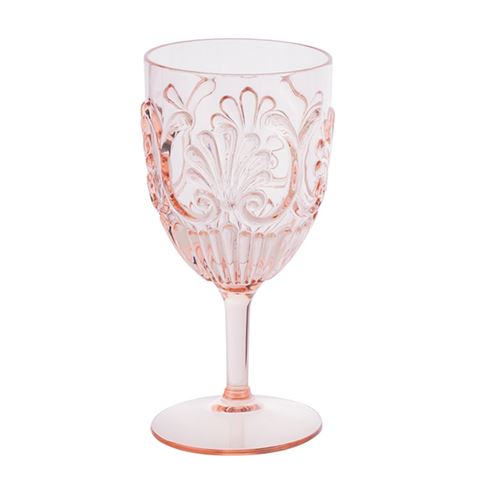 Acrylic Wine Glass Scollop BLUSH