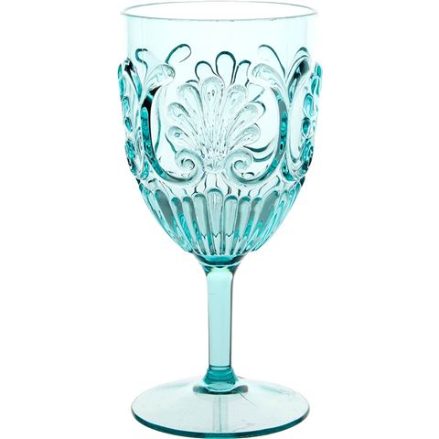 Acrylic Wine Glass Scollop SEA FOAM