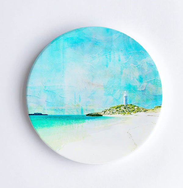 Pinky Beach Ceramic Coaster